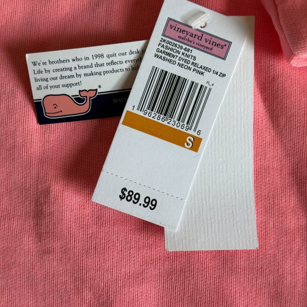 Vineyard Vines Unisex Fashion Knits Sweatshirt Neon Pink - Picture 7 of 9